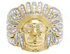 Men's Native Diamond Ring In 14k Yellow Gold