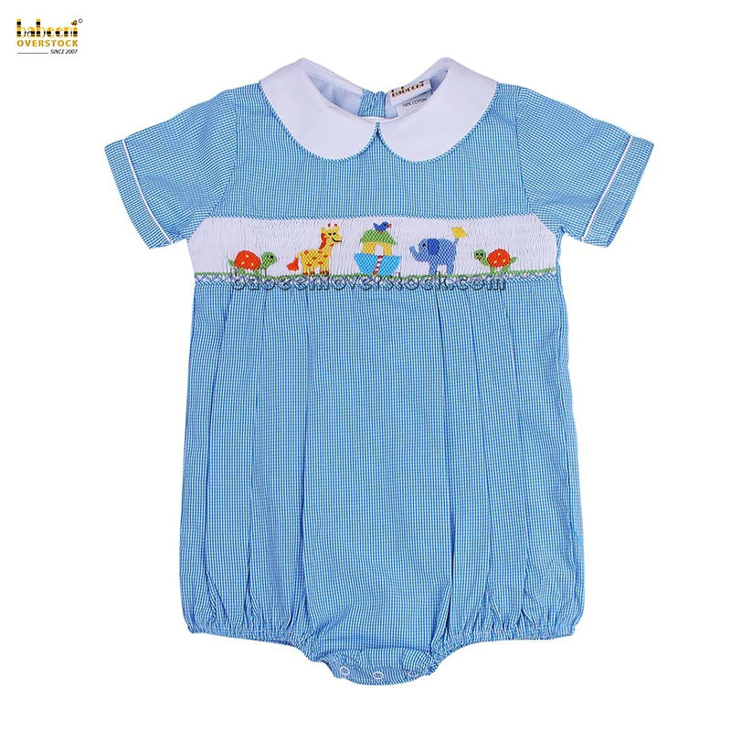 Animals Hand Smocked Boy Romper - Bb613 - Buy Baby Romper Bubble ...