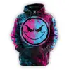 2019 whole sale Customized Sublimation Printing Men's Hoodies/Flag Sleeve Long Fleece Horror Emoji Printed Hoodie