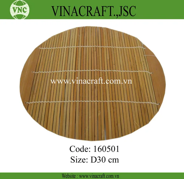 Round bamboo table mats