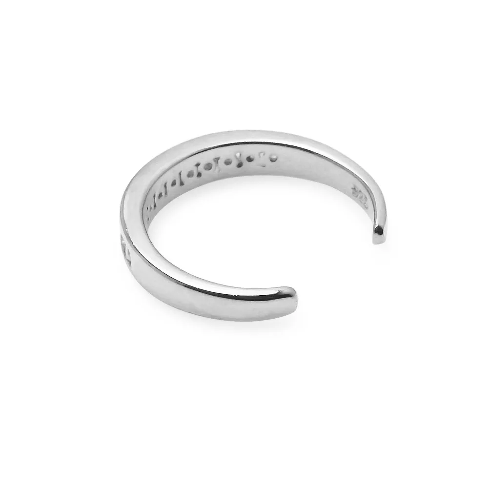 
Sterling Silver pink CZ Sparkling Toe Adjustable Ring 