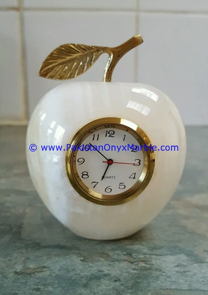 Handmade Onyx Stone Apple Clock from Pakistan 2 