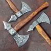 Handmade Damascus Steel Axe Rose Wood Handle