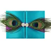Beautiful Handmade Teal Color Gatefold Peacock Wedding Invitation Pocket Folder