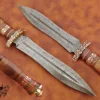 Custom Made Damascus Steel Hunting Knife + Pouch DGR-001