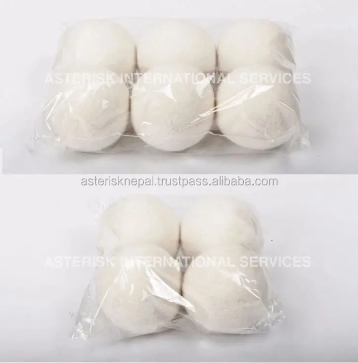 Handmade Wool Dryer Balls 6 Pack Xl Organic Wool,Nontoxic,Reusable