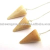 Golden Quartz Pendulums Wholesale Gemstone Pendulums Cone Shaped Pendulums