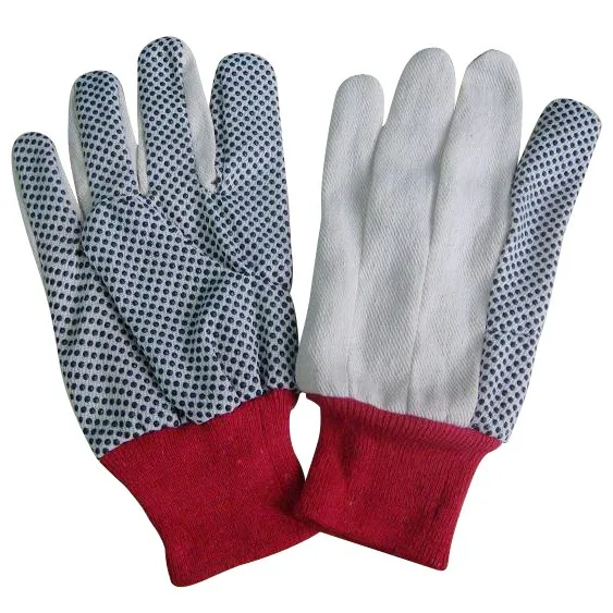 Polka Dot Cotton Glove /cotton Canvas Gloves With Pvc Dotted /polka-dot ...