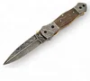 Damascus Steel Linear Lock Folding Pocket Knife Colored Bone with Damascus Bolsters SK-4001