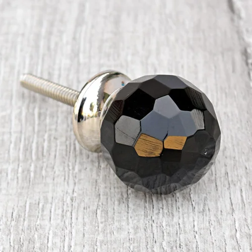 Black Glass Drawer Round Knob For Cabinets Buy India Glass