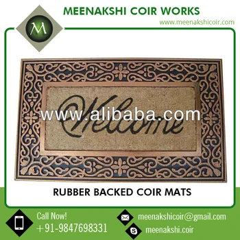 Wholesale Bulk Quality Welcome Front Door Rubber Backer Coir Mats