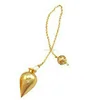 Golden Plated Pendulum For Dowsing Wholesale Crystal Brass Metal Pendulums Dowsing Tool For Sale