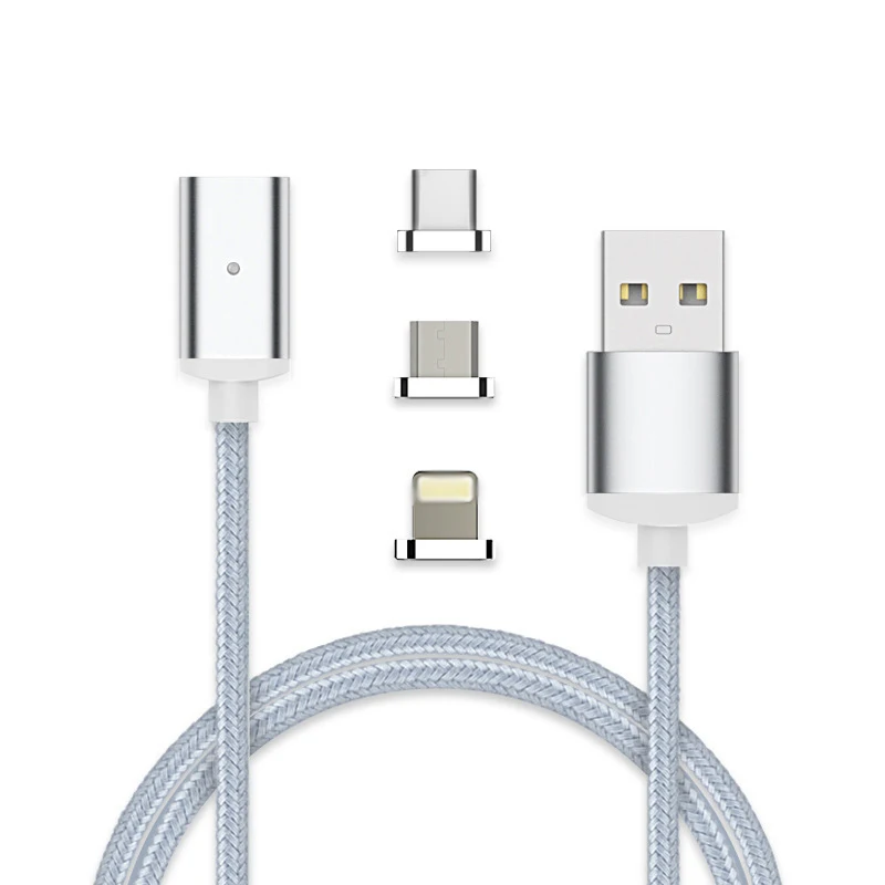 

Android Magnetic Micro USB Adapter Charger Cable USB Micro Type-C l 3 in 1 charging Data Cables for android and ios