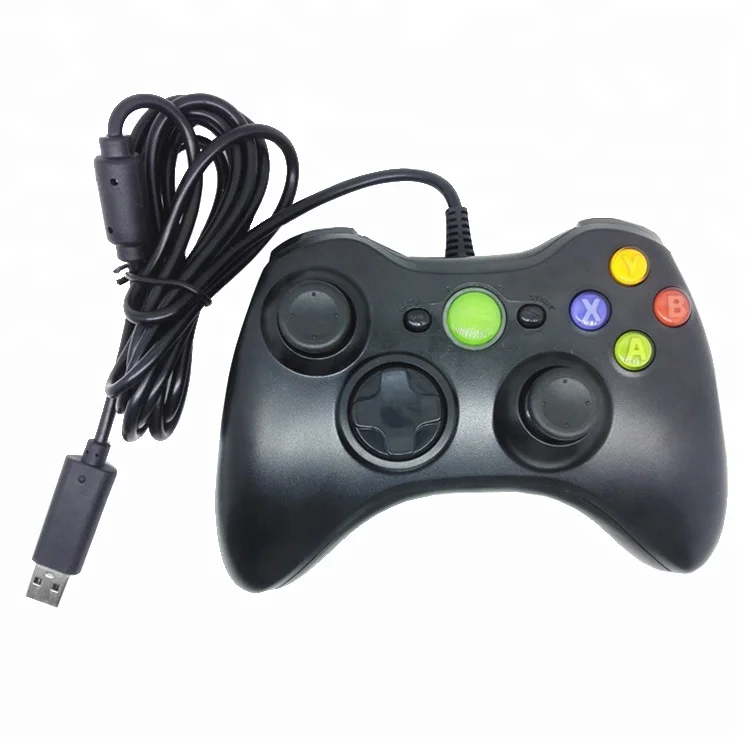 

For Xbox 360 PC USB Controller Gamepad Wired In Stock, Black/white