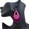 MTR-O13-82 Cheap Top Sale Multilayers Tear Drop Long Wooden Stud Earring Hooks Boho Wholesale Women