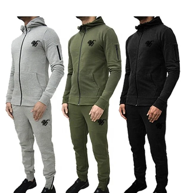 CieKen 2019 Men Tracksuit Fleece Hooded Cardigan Coat Casual Sweatpants Fashion Hoodies