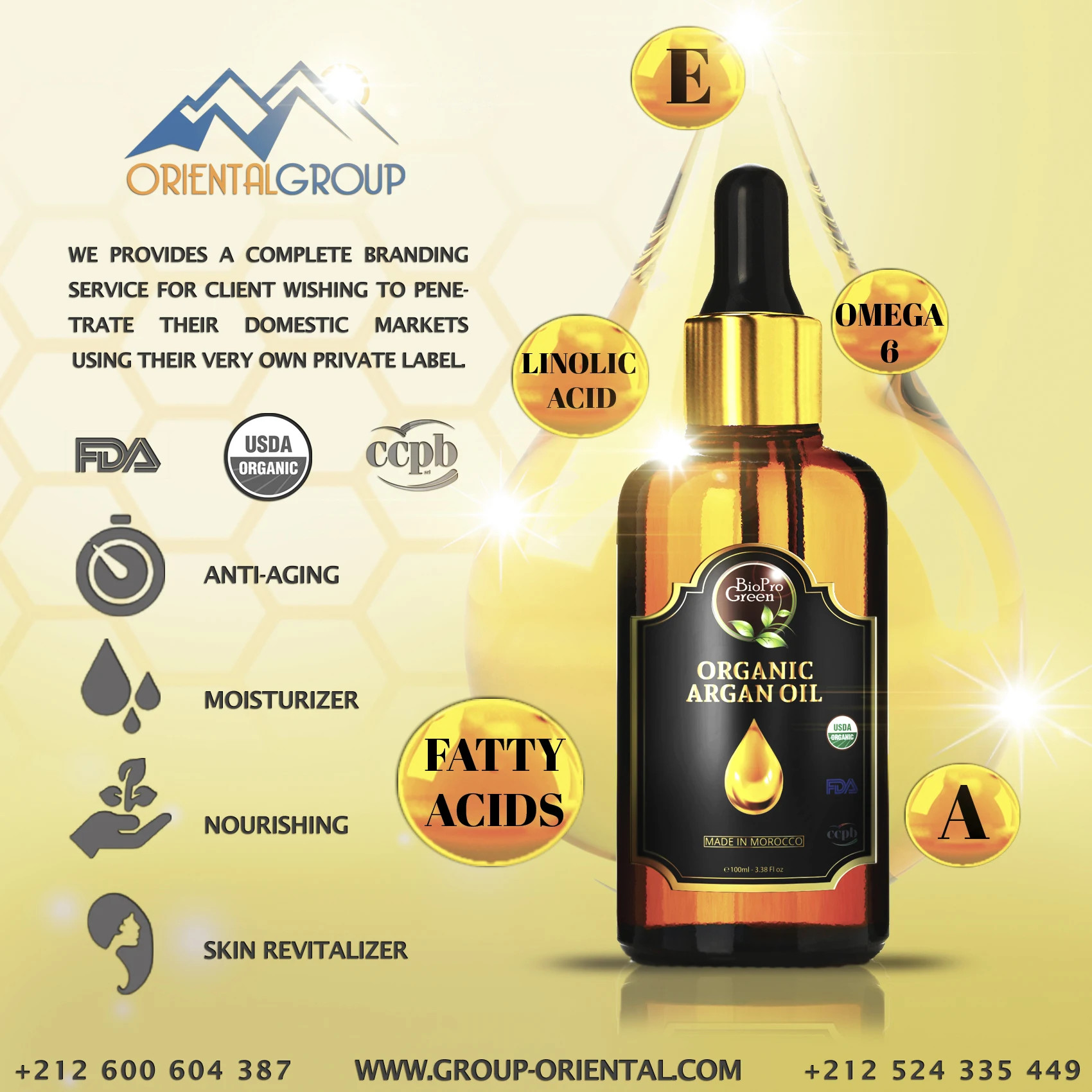 
Argan oil 2017 OBM / OEM Pure certificated wholesale Argan oil with private labeling 