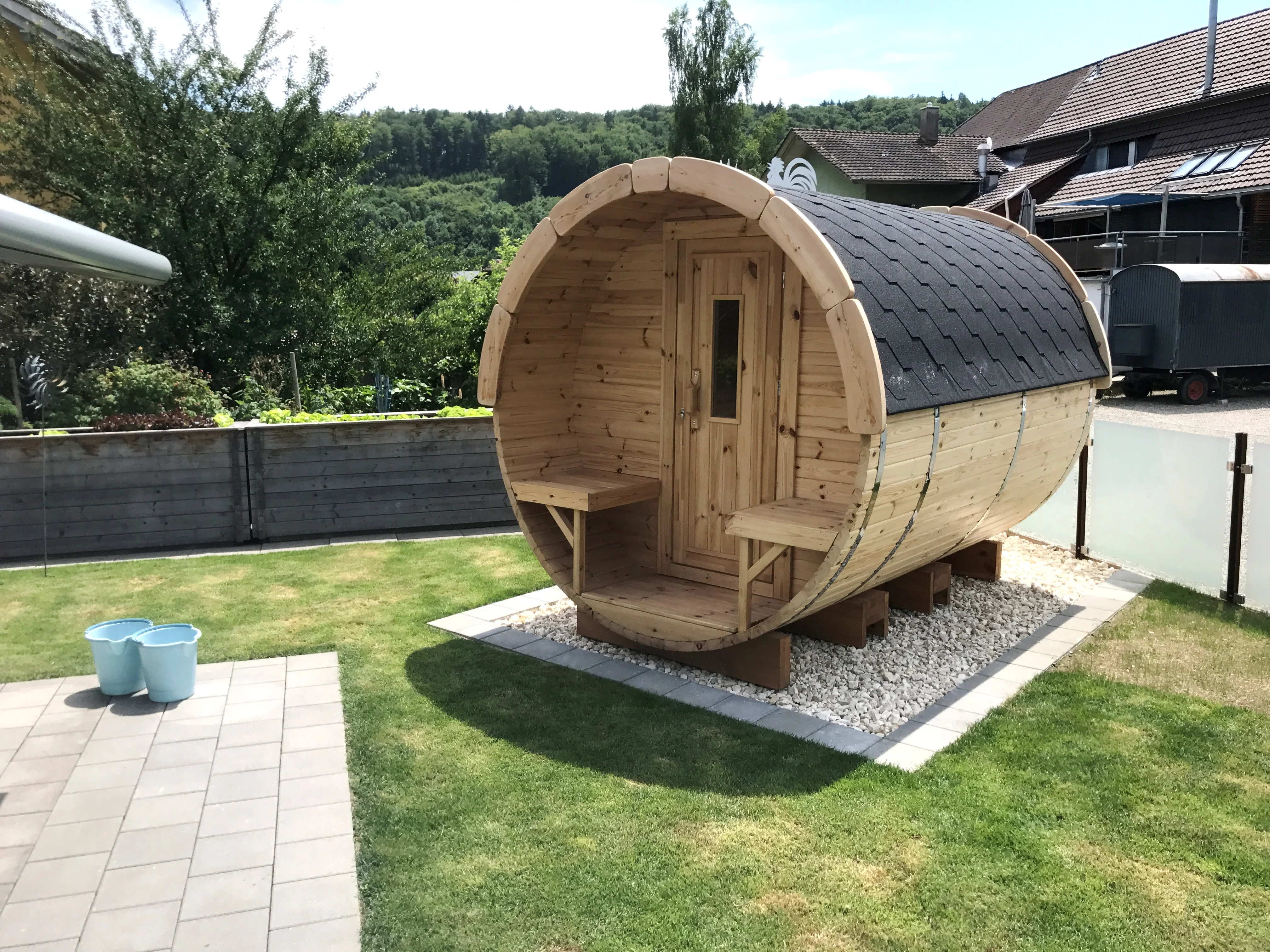 
2018 Design Prefab Portable Sauna Barrel Fass Sauna 