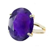 Amethyst Quartz Oval Prong Set Gold Vermeil Gemstone Ring