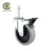 CCE Caster 100mm Stem Locking Pedal PVC Flat Caster Wheels