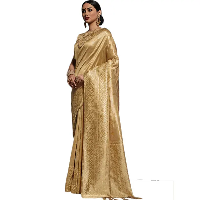 golden saree party wear