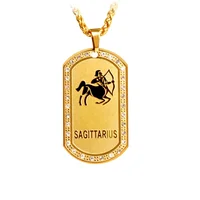 

Available Stock Dropshipping 18K Gold Crytal 12 Zodiac Sign Necklace Pendant