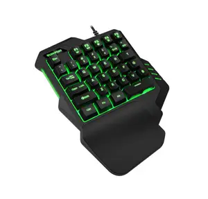 One Handed USB Gaming Keyboard LED Lights Mobile