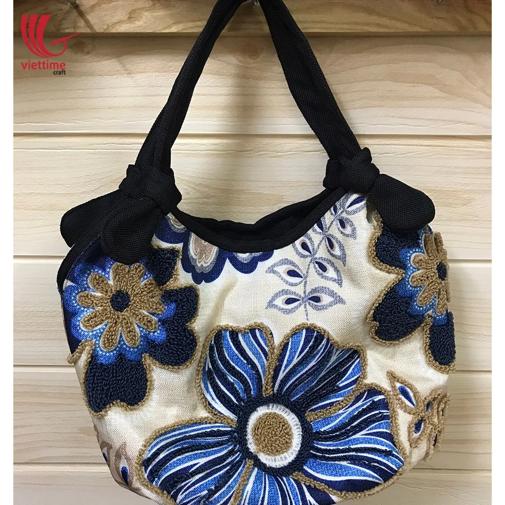 Fabric Hobo Bag For Ladies With Flower Pattern/women Cloth Hobo Bag