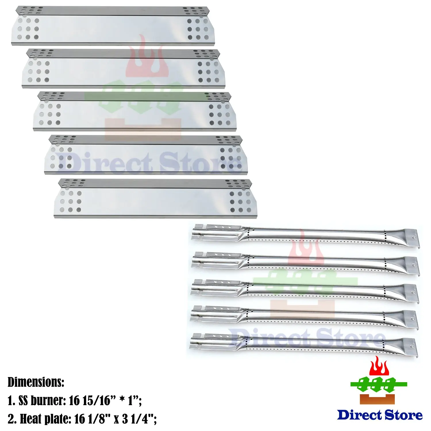 Porcelain Steel Heat Plates for Gas Grill Model Kitchen Aid Jenn Air BBQ Grill