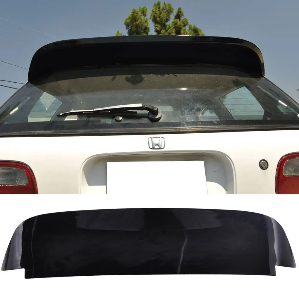 92-95 Honda Civic 3DR HB Painted Glossy Black ABS JDM BYS Highkick Roof Spoiler