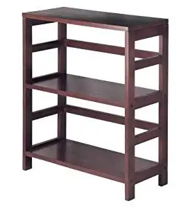 K&A Company Contemporary 3-Storage Bookcase Tier Unit Wood Shelves 11.2 x 25.2 x 29.2 inches in Espresso Wood Finish