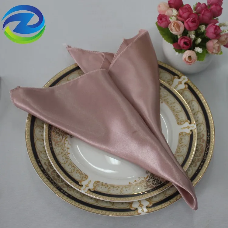 100 Polyester Rose Gold Satin Wedding Cloth Napkin Buy Cloth Napkin
