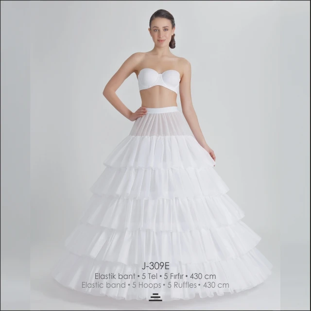 
Fluffy 5 Hoops 5 Layers Tulle Petticoat For Wedding Dresses / Wholesale / Hotsale 