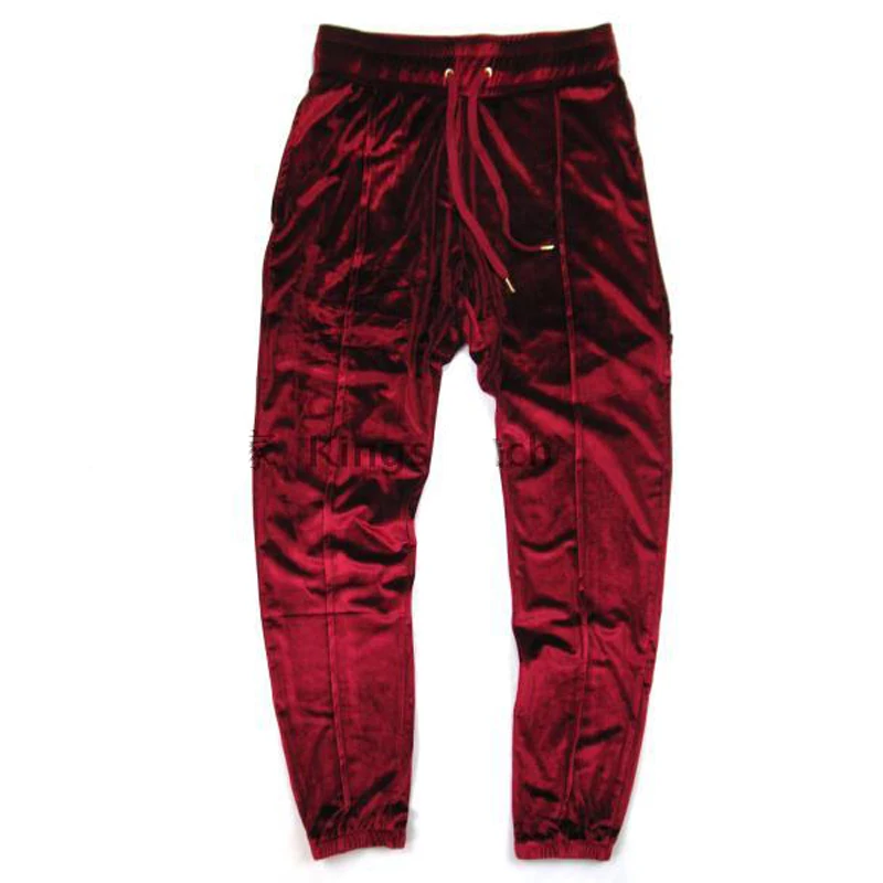 

VFIVEUNFOUR 2019 velvet Black Wine red color Hip Hop Elastic Waist Trousers Sweatpants Mens Casual Outwear Vintage Pants