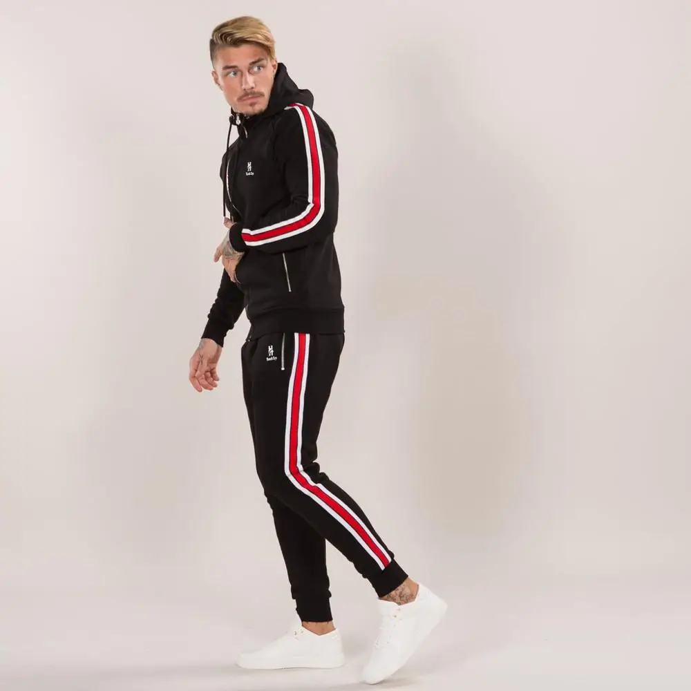 Tracksuit Sets Running Fitted Fleece Mens Slim Tracksuit Manufacture By ...