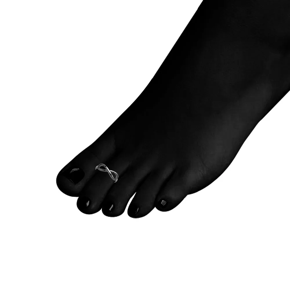 
Black Sterling Silver Infinity Adjustable Toe Ring 