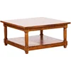 Country-style solid lime wood walnut finish smoking coffee table. Made in Italy