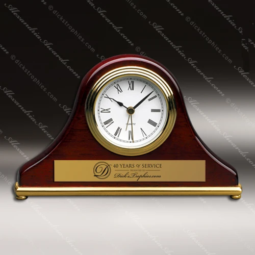 Smooth black piano finished Mantel Clock with white clock face