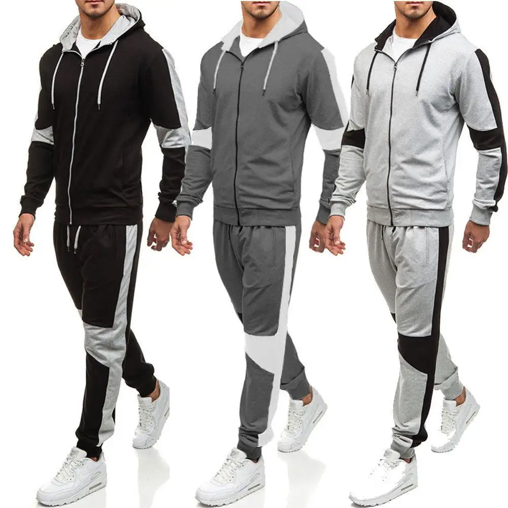 Какие спортивные костюмы сейчас в моде мужские Men's Slim Fit Jogging Tracksuit Sports Gym Sweat Suit Customized Apparel Outfit