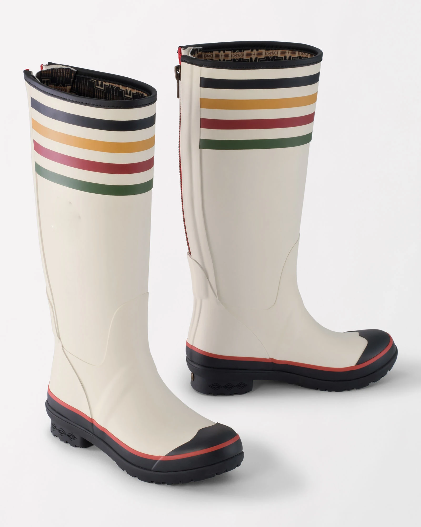 cream rain boots