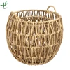 Round water hyacinth storage basket with 2 handle/ nice design storage basket( HLB 1952)