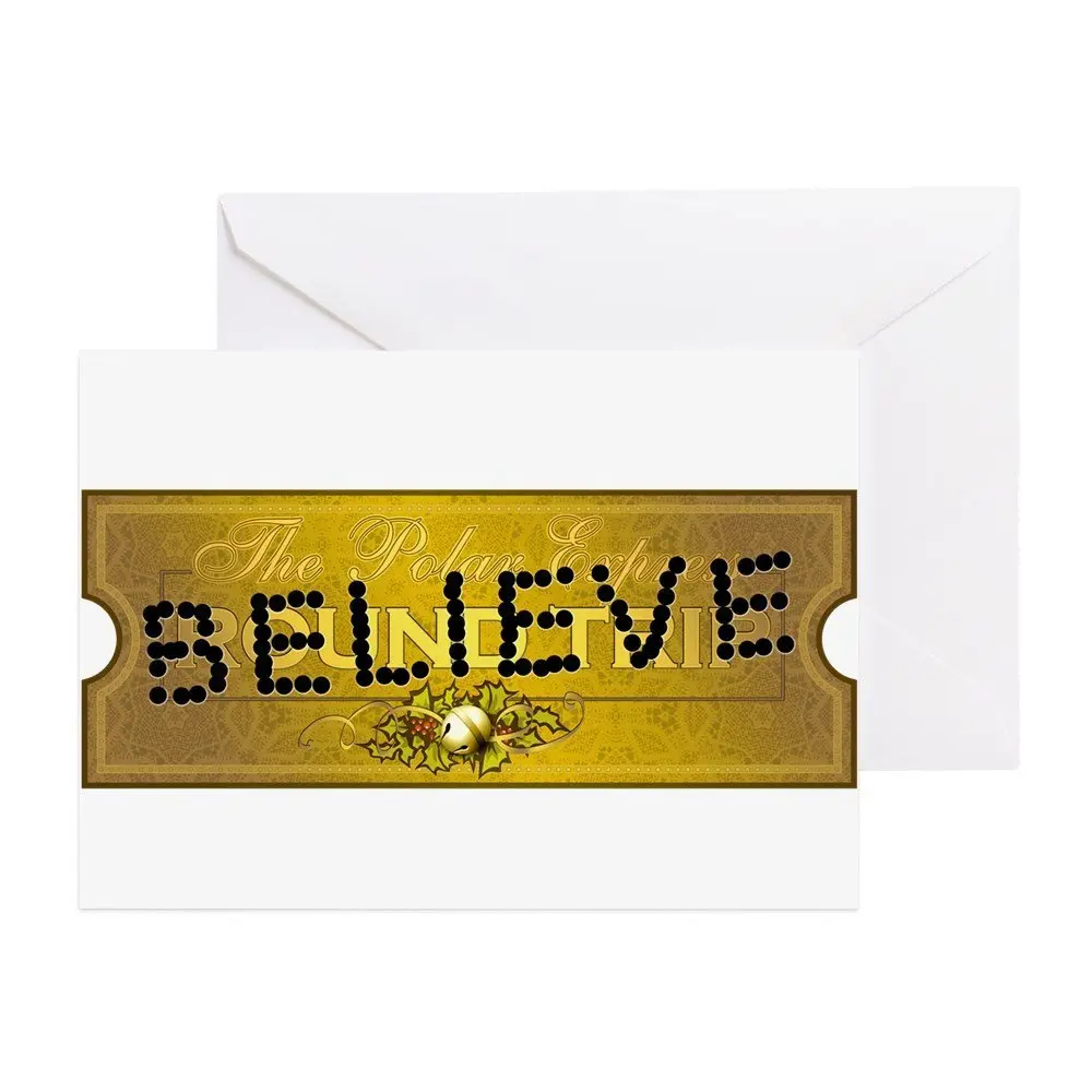 CafePress - Polar Express Punched Ticket - BELIEVE Greeting Ca - Greeting C...