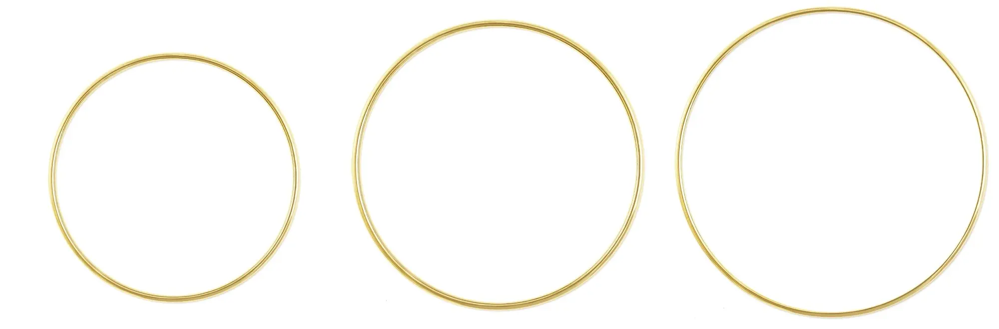 Metal Rings For Craft - Metal Rings Hoops - Macrame Dream catcher Floral Jewelry Making Brass Rings - CraftMedley (1x 8in + 1x 12in + 1x 14in) - Large, Round, Brass