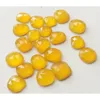 yellow chalcedony flat rosecut gemstones