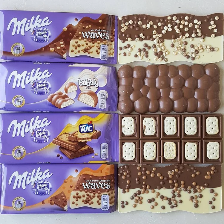 Chocolat Bubbly au Lait Fourré au Caramel Milka 300g