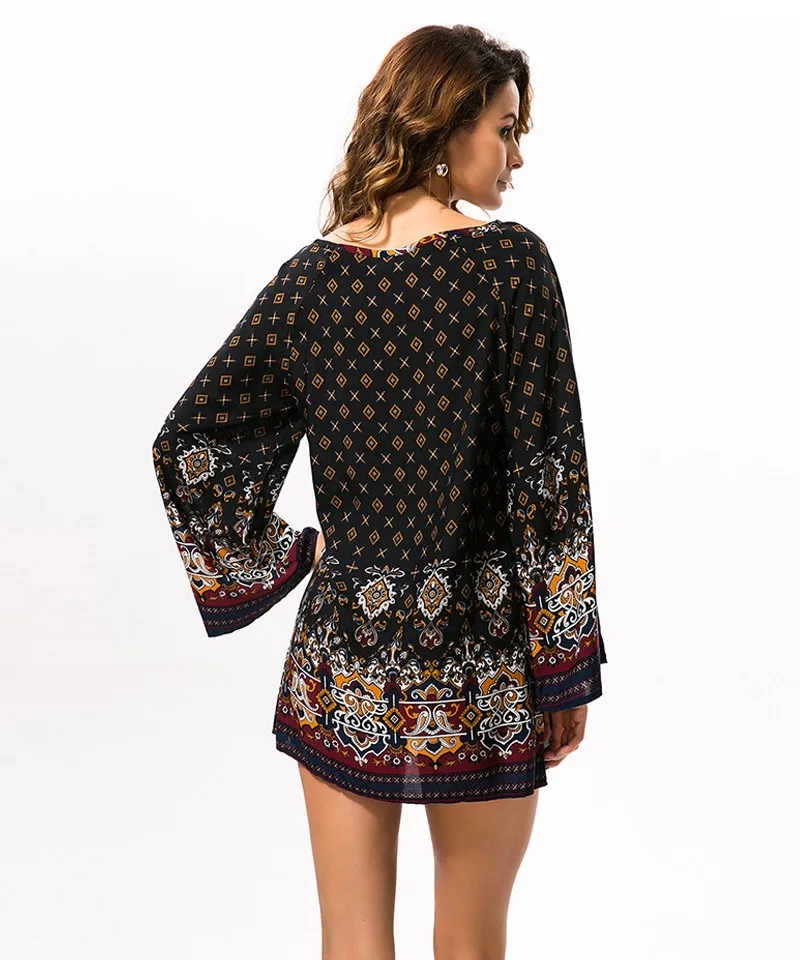 719 Wholesale Amazon Fashion Plus Size Women Baroque Print Vintage Formal Boho Dresses - Buy ...