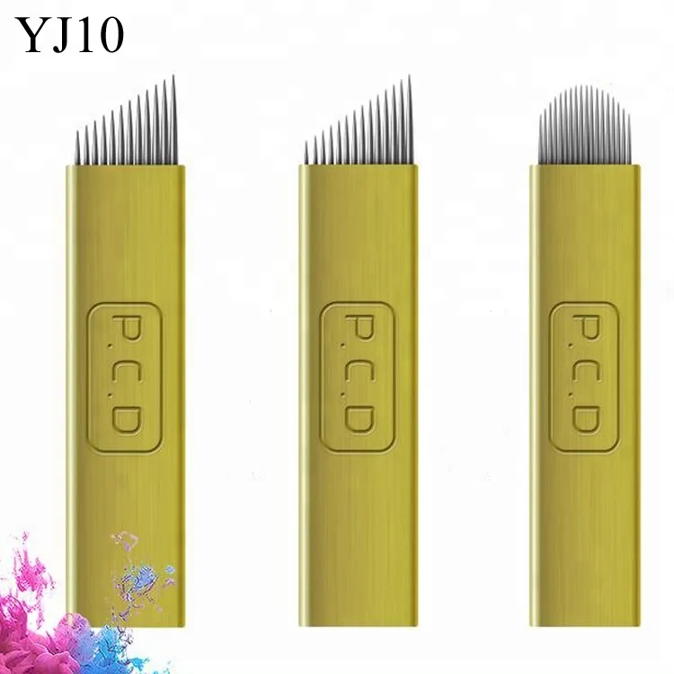 

Hot Sale PCD Blade Tattoo Microblading Needles Sterile Wholesale Eyebrow Tattoo Needles, Yellow