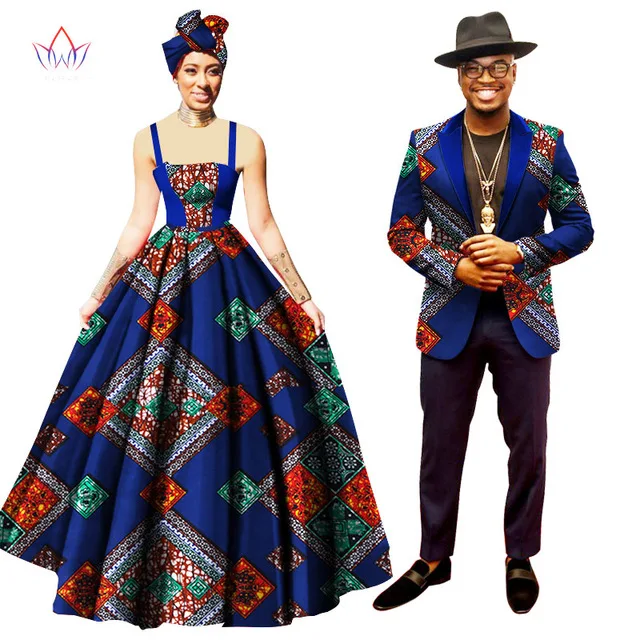 

Latest Woman Dresses& Man Suits Party Traditional African Kitenge New Designs WYQ75