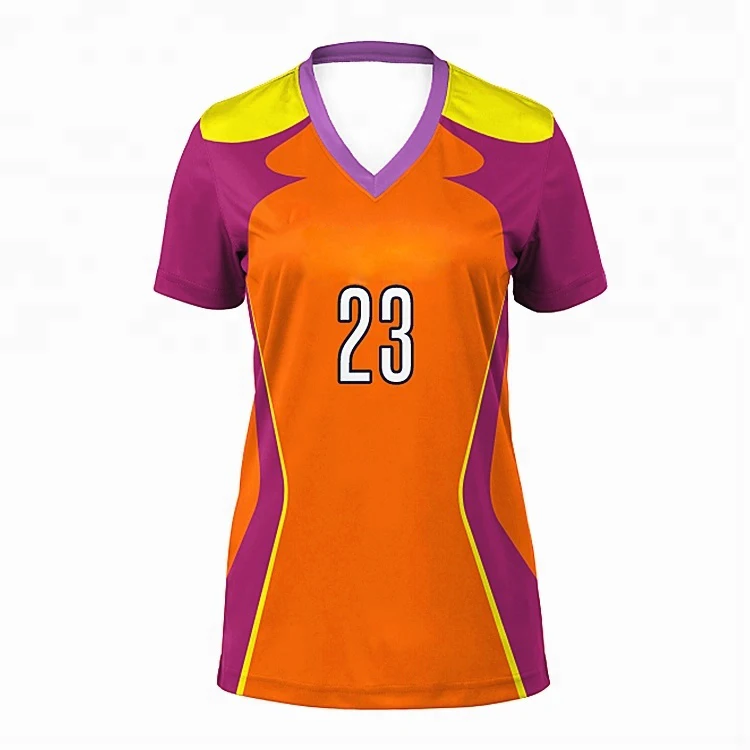 

Latest Colorful Designs Female Volleyball Jerseys Sublimation Team Volleyball Uniform, Customized color