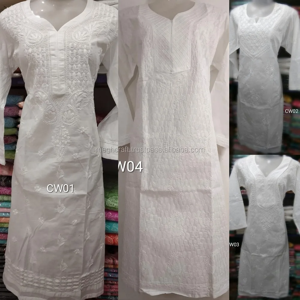 white kurti dress